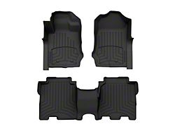 Weathertech Front and Rear Floor Liner HP; Black (22-25 Tundra CrewMax)