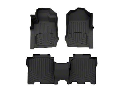 Weathertech Front and Rear Floor Liner HP; Black (22-25 Tundra CrewMax)
