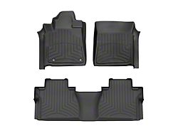 Weathertech Front and Rear Floor Liner HP; Black (14-21 Tundra Double Cab w/ Carpet Flooring & Rear Underseat Storage)