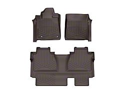 Weathertech Front and Rear Floor Liner HP; Cocoa (14-21 Tundra Double Cab w/o Rear Underseat Storage)