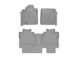 Weathertech Front and Rear Floor Liner HP; Gray (14-21 Tundra Double Cab w/o Rear Underseat Storage)