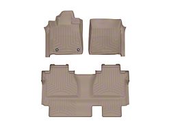 Weathertech Front and Rear Floor Liner HP; Tan (14-21 Tundra Double Cab w/o Rear Underseat Storage)