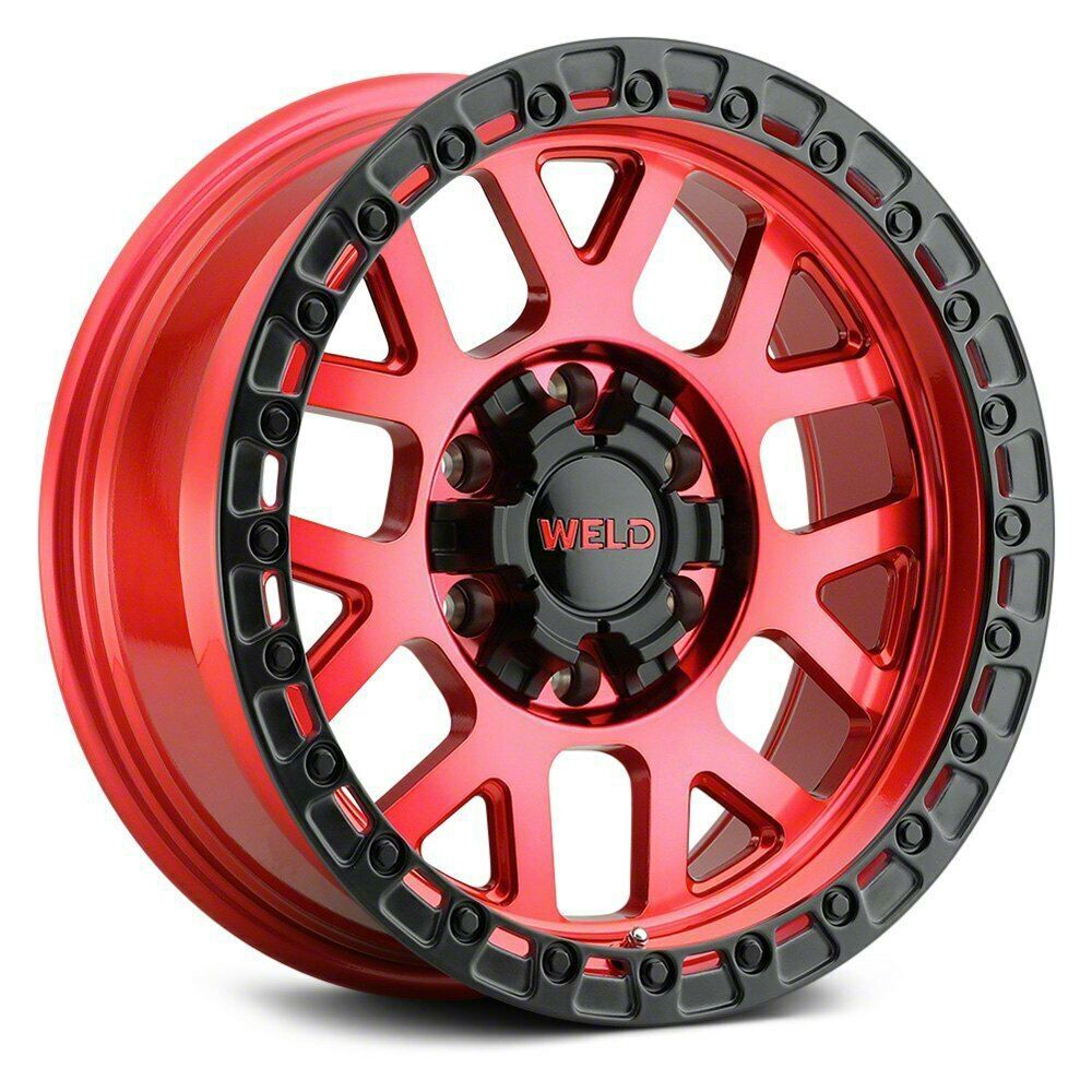 Weld Off-Road Toyota 4-Runner Cinch Candy Red with Satin Black Ring 6 ...