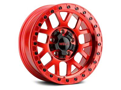 Weld Off-Road Cinch Beadlock Candy Red 6-Lug Wheel; 17x9; -12mm Offset (24-25 Tacoma)