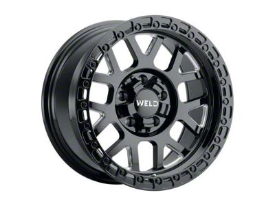 Weld Off-Road Cinch Gloss Black Milled 6-Lug Wheel; 17x9; 0mm Offset (25-26 4Runner)