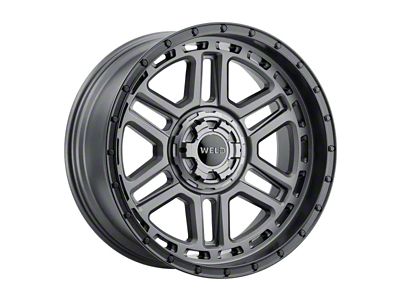Weld Off-Road Crux Satin Gunmetal with Satin Black Ring 6-Lug Wheel; 20x10; -18mm Offset (25-26 4Runner)