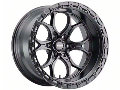 Weld Off-Road Ledge Six Satin Black 6-Lug Wheel; 18x9; -12mm Offset (25-26 4Runner)