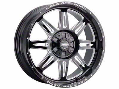 Weld Off-Road Cheyenne Gloss Black Milled 6-Lug Wheel; 22x12; -44mm Offset (21-25 Bronco, Excluding Raptor)