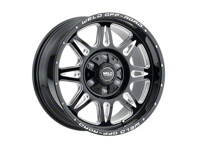 Weld Off-Road Cheyenne Gloss Black Milled 6-Lug Wheel; 20x10; -18mm Offset (21-25 Bronco, Excluding Raptor)