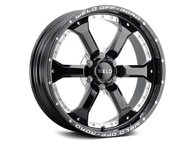 Weld Off-Road Granada Six Gloss Black Milled 6-Lug Wheel; 20x10; -18mm Offset (22-25 Bronco Raptor)