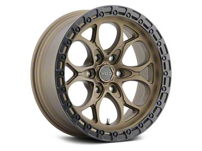 Weld Off-Road Ledge Six Satin Bronze with Satin Black Ring 6-Lug Wheel; 18x9; -12mm Offset (22-25 Bronco Raptor)