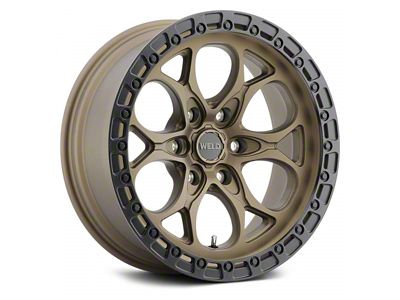 Weld Off-Road Ledge Six Satin Bronze with Satin Black Ring 6-Lug Wheel; 20x10; -18mm Offset (22-25 Bronco Raptor)