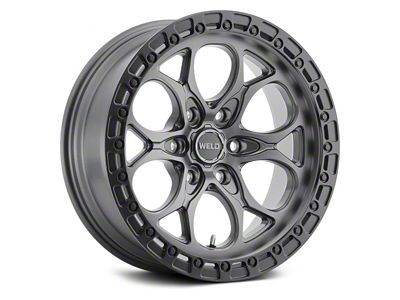 Weld Off-Road Ledge Six Satin Gunmetal with Satin Black Ring 6-Lug Wheel; 20x10; 13mm Offset (22-25 Bronco Raptor)