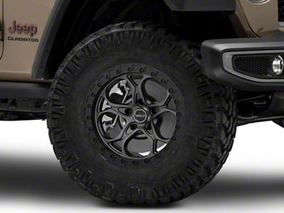 Weld Off-Road Ledge Satin Gunmetal with Satin Black Ring Wheel; 17x9; -12mm Offset (20-25 Jeep Gladiator JT)
