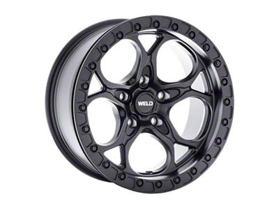 Weld Off-Road Ledge True Beadlock Satin Black Wheel; 17x9; -12mm Offset (18-25 Jeep Wrangler JL)