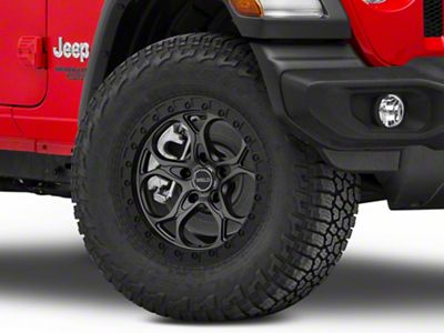 Weld Off-Road Ledge Satin Gunmetal with Satin Black Ring Wheel; 17x9; 0mm Offset (18-25 Jeep Wrangler JL)