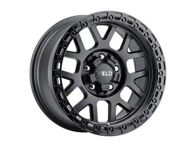 Weld Off-Road Cinch Satin Black with Gloss Black Ring 6-Lug Wheel; 17x9; -12mm Offset (16-23 Tacoma)
