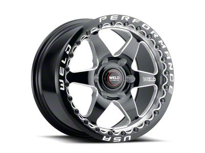 Weld Racing Ventura 6 Beadlock Gloss Black Milled 6-Lug Wheel; 17x10; 42mm Offset (22-25 Bronco Raptor)