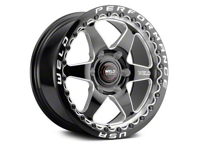 Weld Racing Ventura 6 Beadlock Gloss Black Milled 6-Lug Wheel; 20x10; 38mm Offset (22-25 Bronco Raptor)