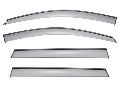 WELLvisors Taped-on Window Visors Wind Deflectors with Black Trim; Front and Rear; Dark Tint (14-23 Jeep Cherokee KL)