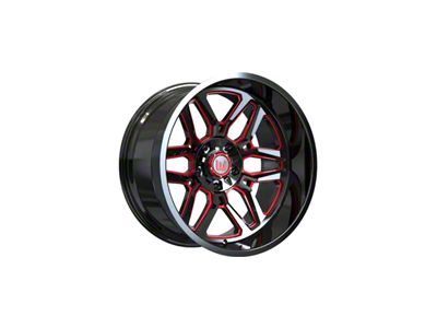 Wesrock Wheels Ranger Gloss Black Milled with Red Tint Wheel; 20x10; -12mm Offset (76-86 Jeep CJ7)