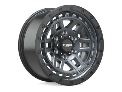 Wesrock Wheels BT-26 Anthracite with Black Simulated Beadlock Wheel; 17x8.5; 6mm Offset (97-06 Jeep Wrangler TJ)