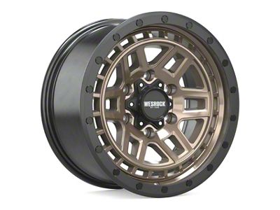 Wesrock Wheels BT-26 Bronze with Black Simulated Beadlock Black Wheel; 17x8.5; 20mm Offset (97-06 Jeep Wrangler TJ)