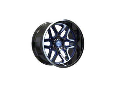 Wesrock Wheels Ranger Gloss Black Milled with Blue Tint 6-Lug Wheel; 20x10; -12mm Offset (22-25 Tundra)