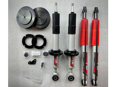 Westcott Designs 3-Inch Front / 1.50-Inch Rear PreLoad Collar Lift Kit with TRD Shocks; Black Anodized (22-25 Tundra)