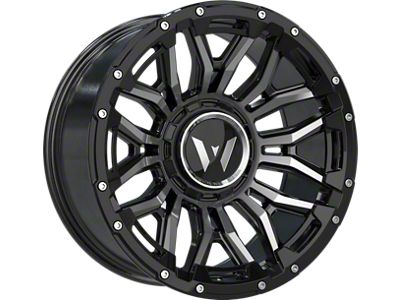 Western Wheels DR74 Black Machined Face Black Insert Beadlock Floating Cap 6-Lug Wheel; 20x10; -12mm Offset (05-15 Tacoma)