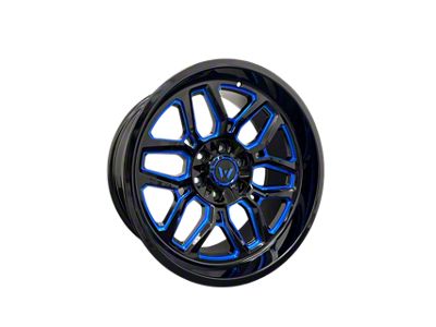 Western Wheels RANGER Gloss Black with Blue Milling 6-Lug Wheel; 20x10; -12mm Offset (16-23 Tacoma)