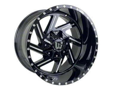 Western Wheels CACTUS Gloss Black with Milling Spokes and Spot 6-Lug Wheel; 22x12; -44mm Offset (21-25 Bronco, Excluding Raptor)