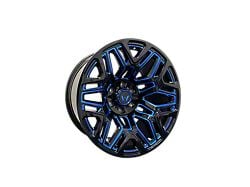 Western Wheels TUNDRA Gloss Black with Blue Milling 6-Lug Wheel; 20x10; -12mm Offset (21-25 Bronco, Excluding Raptor)
