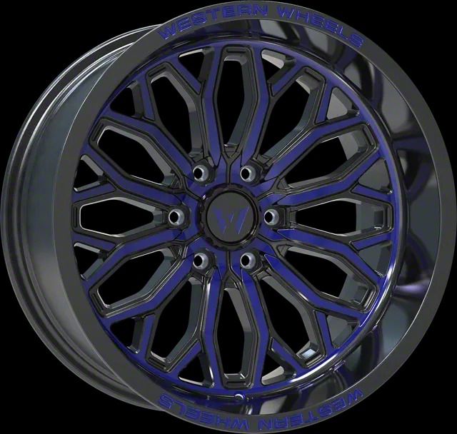 Western Wheels Bronco IR08 Black Machined Face Satin Lacquer 6-Lug ...