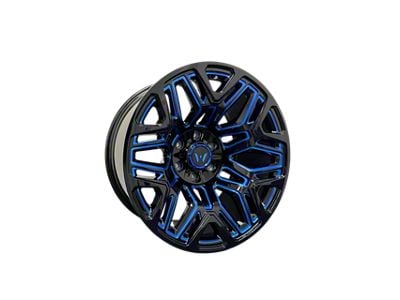 Western Wheels TUNDRA Gloss Black with Blue Milling 6-Lug Wheel; 20x10; -12mm Offset (22-25 Bronco Raptor)
