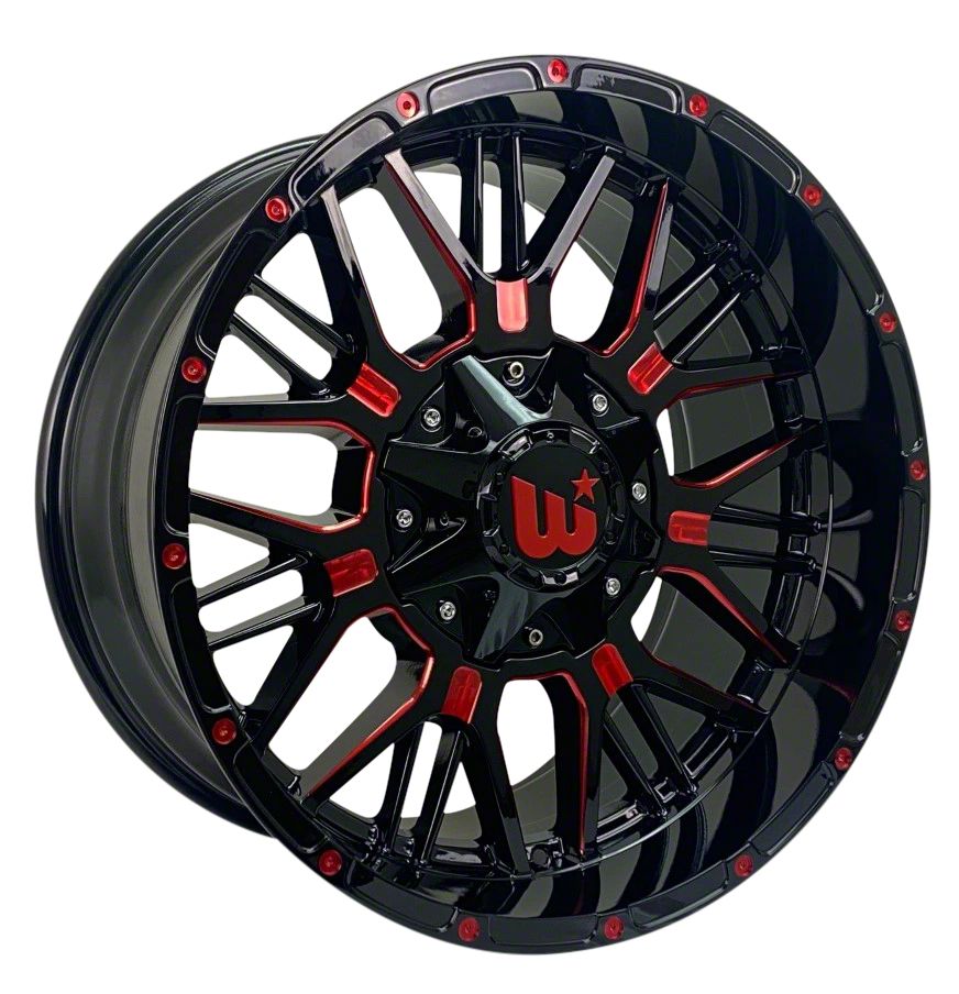 Western Wheels Jeep Grand Cherokee PAXTON Gloss Black with Red Milling ...