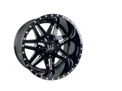 Western Wheels TRAIL2 Gloss Black with Milling Spokes and Spot Wheel; 22x12; -44mm Offset (76-86 Jeep CJ7)