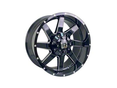 Western Wheels HUNTER Gloss Black with Side Milling and Spot 5-Lug Wheel; 20x10; -24mm Offset (05-15 Tacoma)