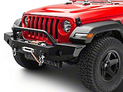 WJ2 Full Width Front Bumper with Bull Bar; Textured Black (18-24 Jeep Wrangler JL)