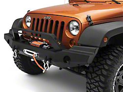 WJ2 Full Width Front Bumper with LED Light Bar Mount; Textured Black (07-18 Jeep Wrangler JK)