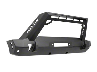 WJ2 Stubby Front Bumper with LED Light Bar Mount; Textured Black (18-25 Jeep Wrangler JL)