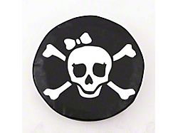 White Pirate Girl Spare Tire Cover; Black (66-18 Jeep CJ5, CJ7, Wrangler YJ, TJ & JK)