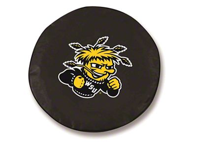 Wichita State Spare Tire Cover; Black (66-18 Jeep CJ5, CJ7, Wrangler YJ, TJ & JK)