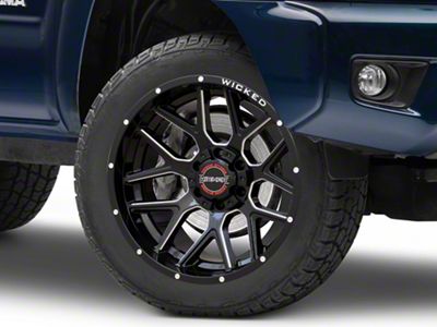 Wicked Offroad W903 Gloss Black Milled 6-Lug Wheel; 20x10; -19mm Offset (05-15 Tacoma)