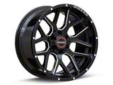 Wicked Offroad W903 Gloss Black Milled 6-Lug Wheel; 20x10; -19mm Offset (25-26 4Runner)
