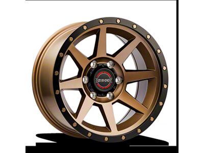 Wicked Offroad W935 Bronze Center with Black Lip 6-Lug Wheel; 17x9; 0mm Offset (21-25 Bronco, Excluding Raptor)