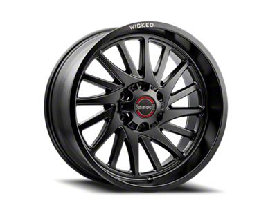 Wicked Offroad W936 Satin Black Milled Wheel; 20x10; -19mm Offset (20-25 Jeep Gladiator JT)