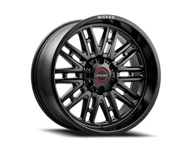 Wicked Offroad W937 Satin Black Milled Wheel; 20x10; -19mm Offset (18-25 Jeep Wrangler JL)