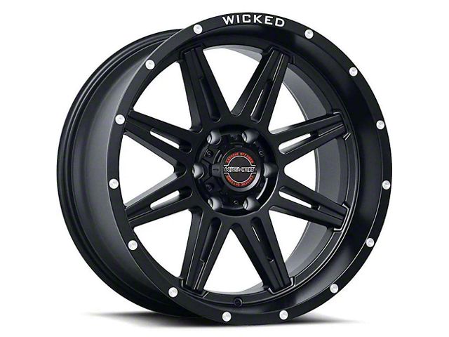 Wicked Offroad Titan W905 Satin Black Milled 6-Lug Wheel; 20x9; 0mm ...