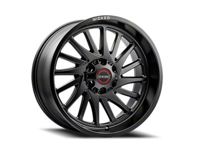 Wicked Offroad W936 Satin Black Milled 6-Lug Wheel; 22x10; -19mm Offset (16-24 Titan XD)
